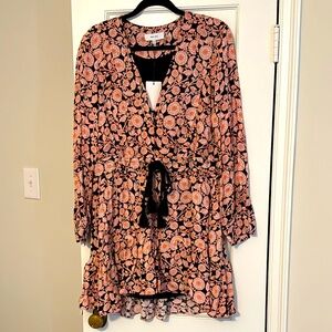 Reiss January Floral Print Flip Mini Dress
